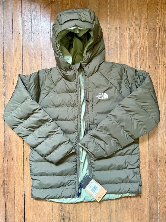 The North Face Other - The North Face Kids Reversible Olive Green Puffer Jacket with Hood, L (12)